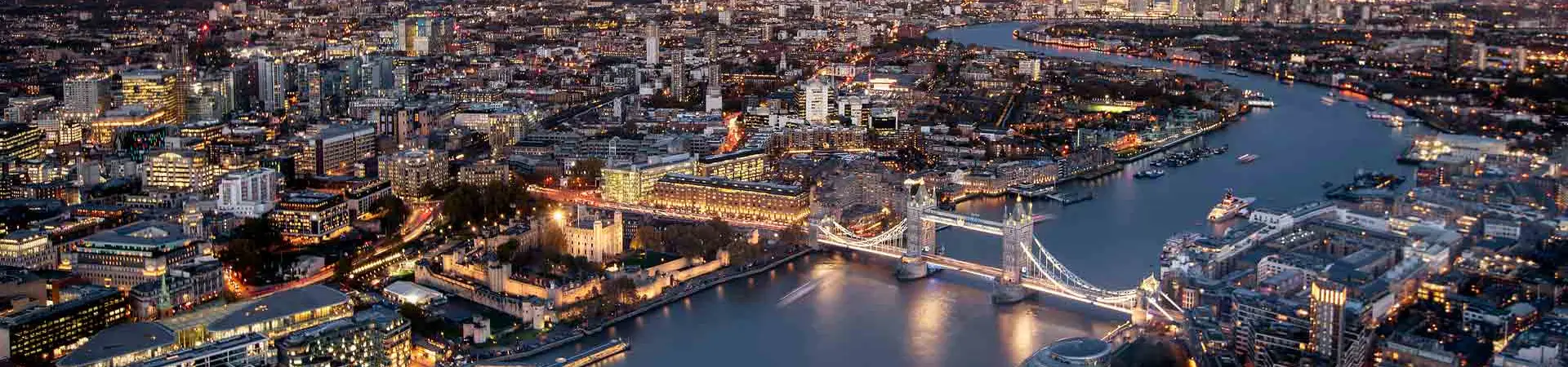 London sunset cityscape with Tower Bridge